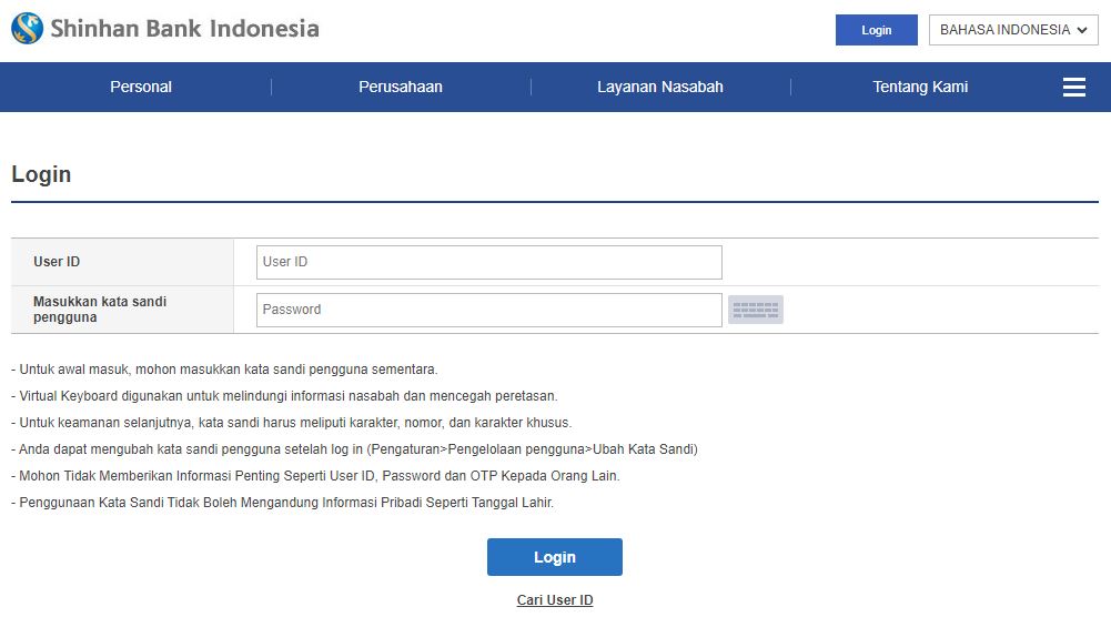 Panduan Cara Mendaftar Internet Banking Shinbank Indonesia