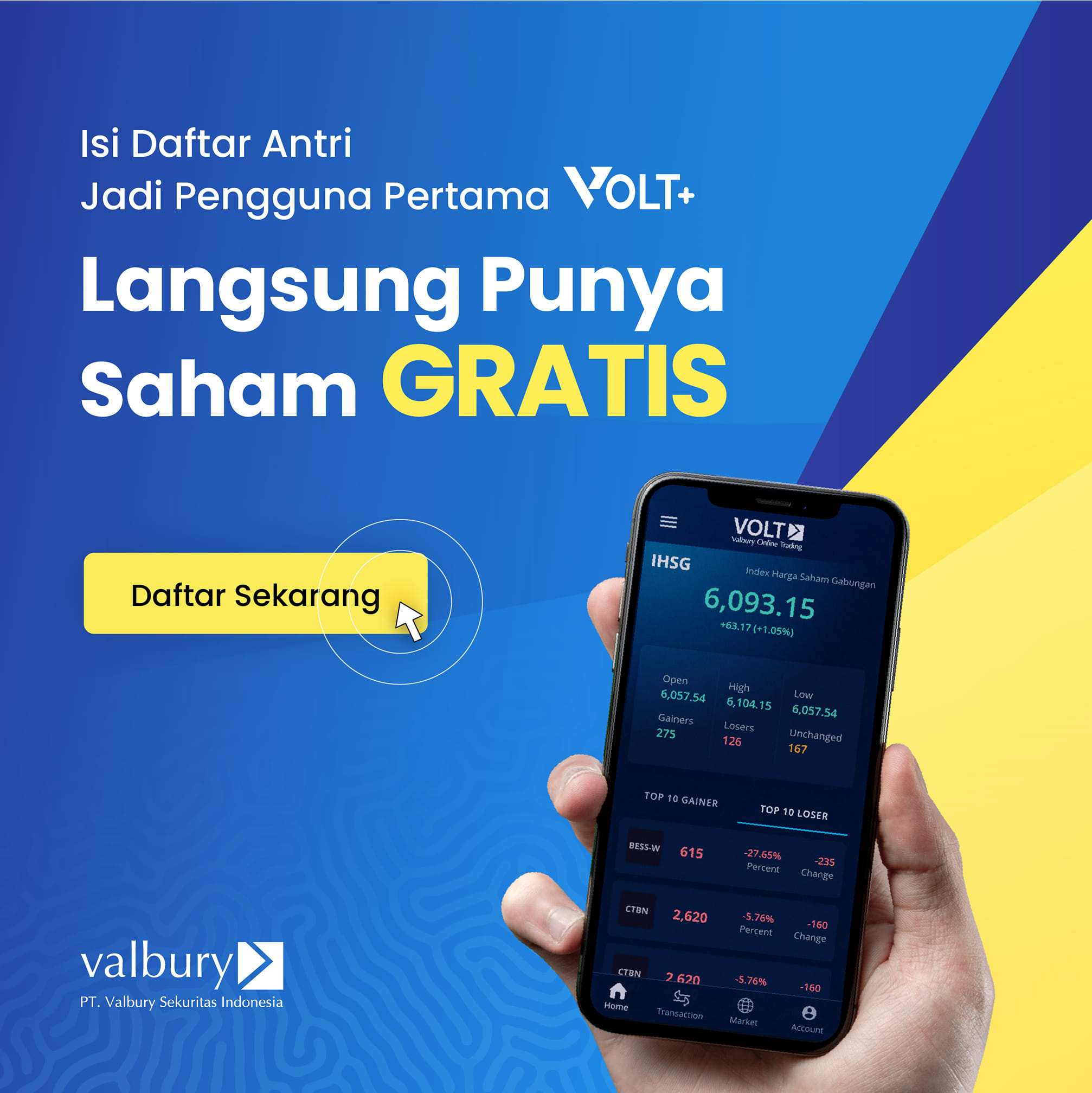 VOLT+ Aplikasi Investasi Saham Terbaik Indonesia - KB Valbury